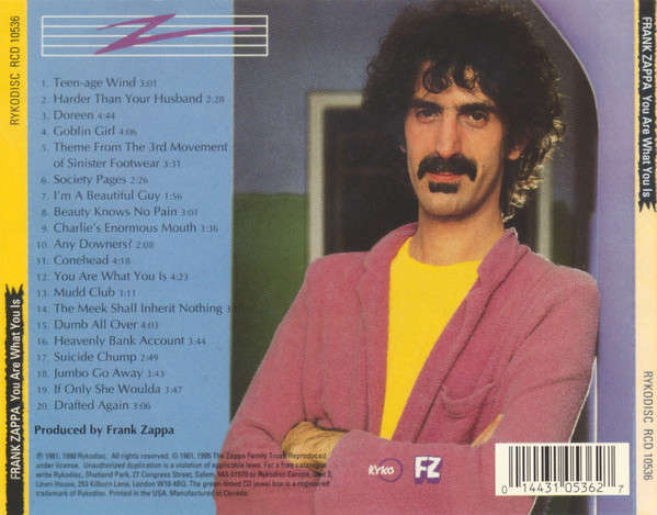 Frank Zappa - You Are What You Is CD Import