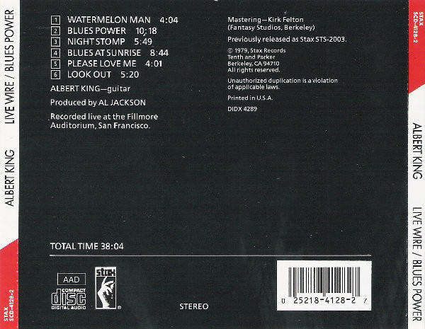 Albert King - Live Wire / Blues Power CD Import