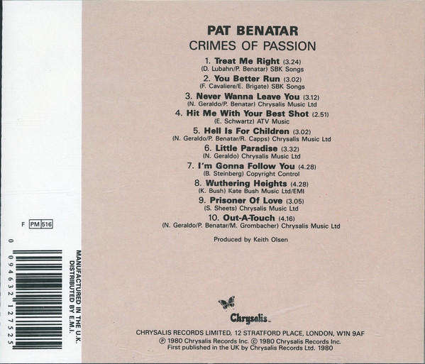 Pat Benatar - Crimes of Passion CD Import