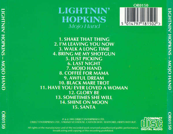 Lightnin' Hopkins - Mojo Hand CD Import