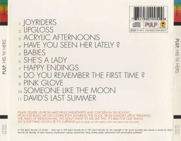 Pulp - His 'N' Hers CD Import