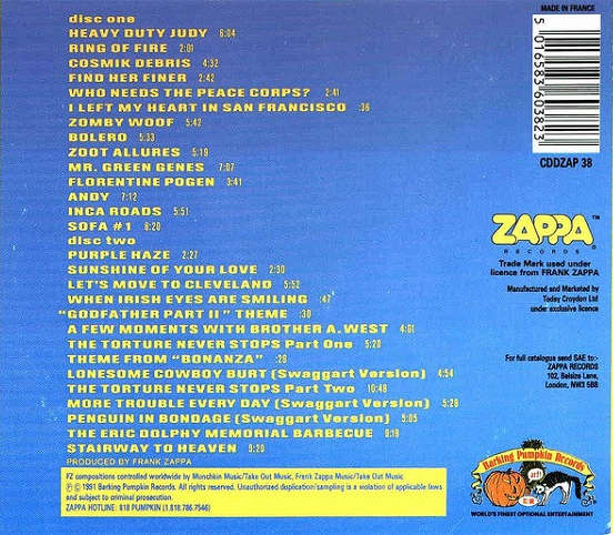 Frank Zappa & Best Band - You Never Heard In Your Life Double CD Import