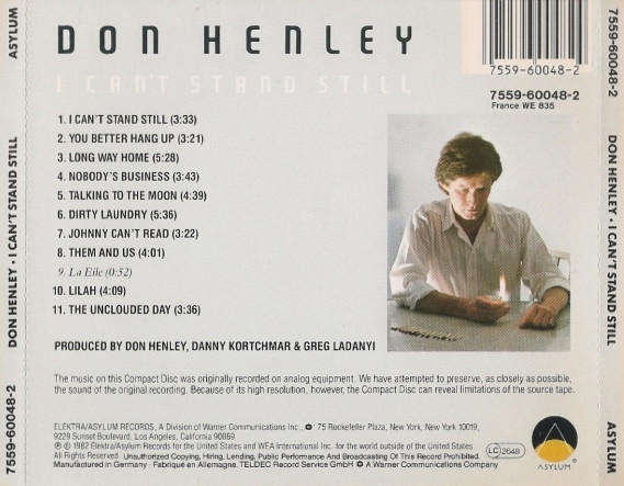 Don Henley - I Can't Stand Still CD Import