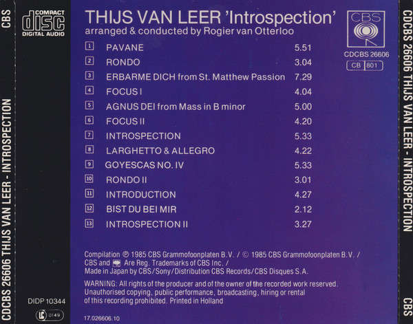 Thijs Van Leer - Introspection CD Import