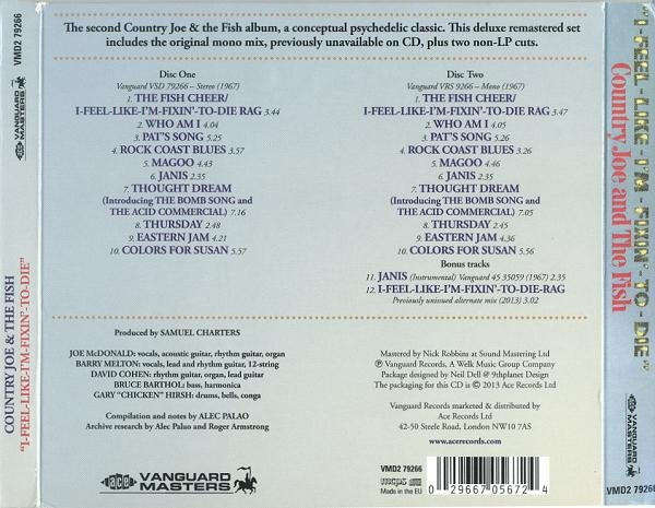 Country Joe & The Fish - I-Feel-Like-I'm-Fixin'-To-Die Double CD Import Digipak