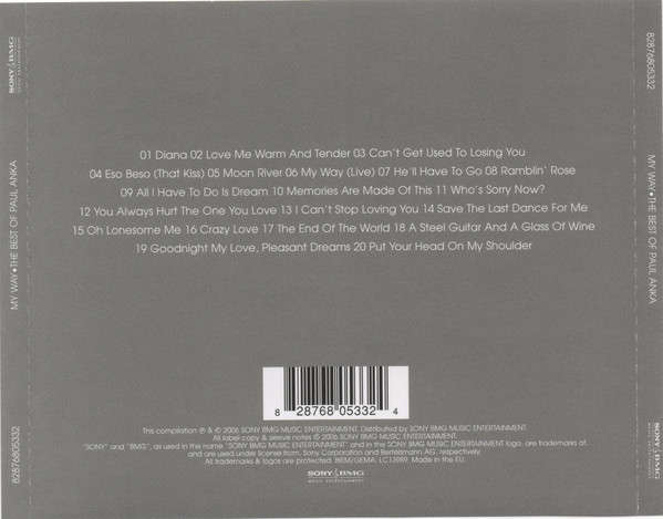 Paul Anka - My Way Best of CD Import