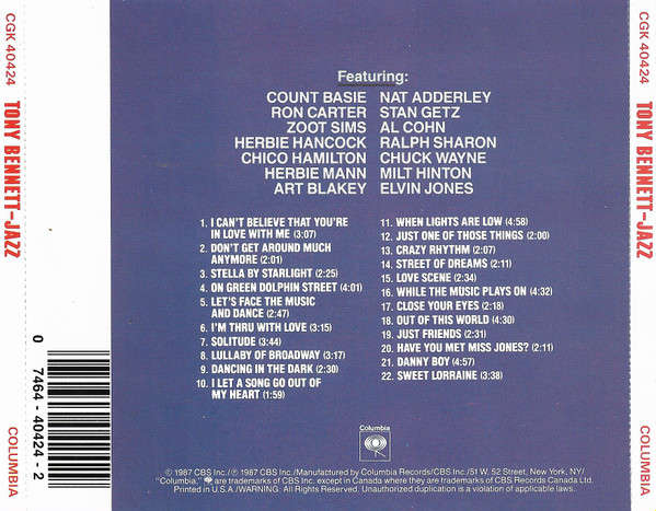 Tony Bennett  Jazz CD Import