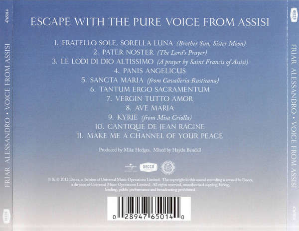 Friar Alessandro - Voice From Assisi CD Import