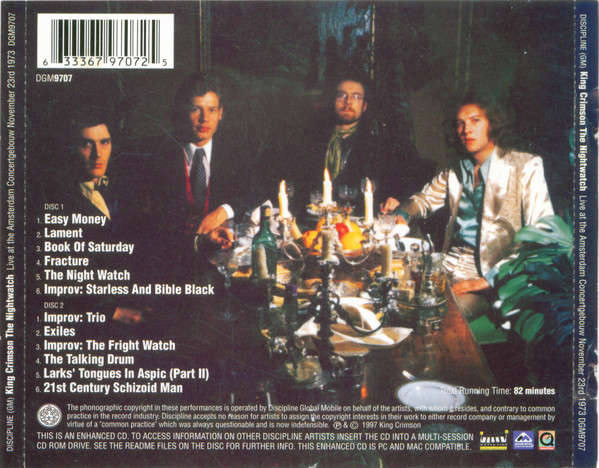 King Crimson - Nightwatch (Live At Amsterdam Concertgebouw November 23rd 1973) Double CD Import