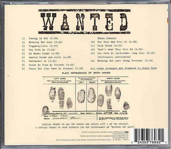 Peter Tosh - Wanted Dread & Alive CD Import