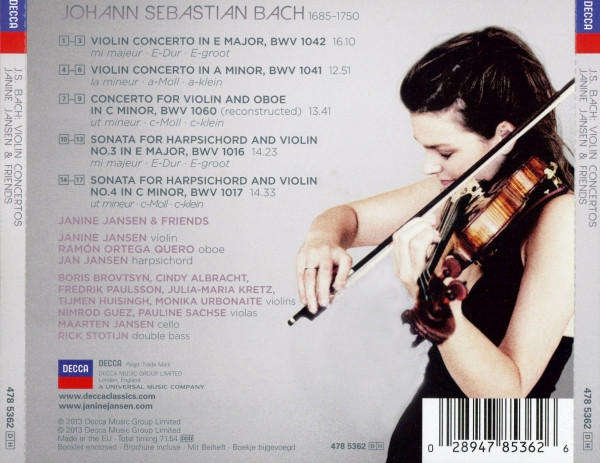 Janine Jansen - Bach Concertos CD Import
