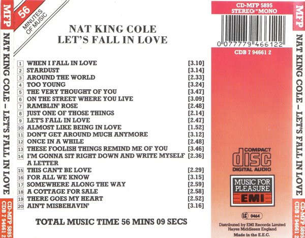 Nat King Cole - Let's Fall In Love CD Import