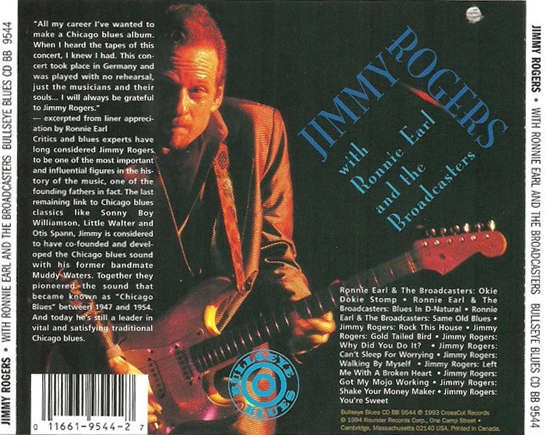 Jimmy Rogers & Ronnie Earl & Broadcasters - Jimmy Rogers & Ronnie Earl & Broadcasters CD Import