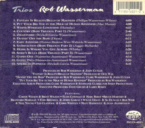Rob Wasserman - Trios CD Import