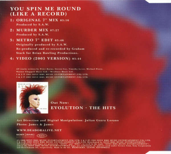 Dead Or Alive - You Spin Me Round Maxi CD Single Import