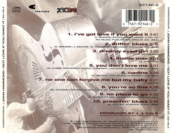 John Hammond - Got Love If You Want It CD Import