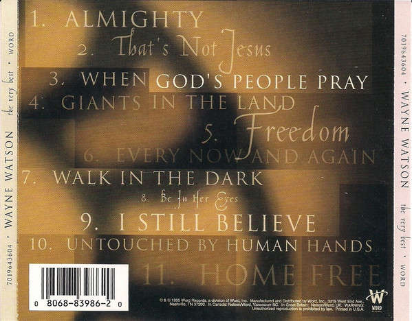 Wayne Watson - Very Best CD Import