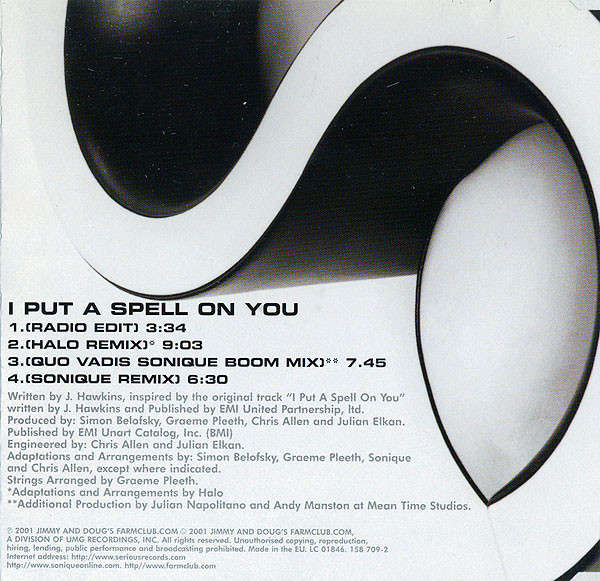 Sonique - I Put a Spell On You CD Maxi Single Import