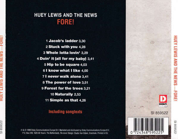 Huey Lewis & the News - Fore! CD Import