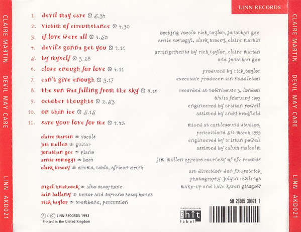 Claire Martin - devil May Care CD Import