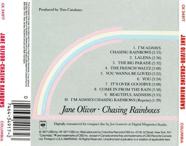 Jane Olivor - Chasing Rainbows CD Import
