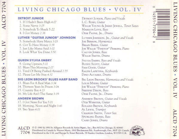 Various - Living Chicago Blues Volume 1,2,3 + 4 CD Set Import