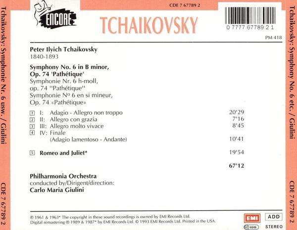 Tchaikovsky - Symphony No 6 - Pathetique, Romeo & Juliet CD Import