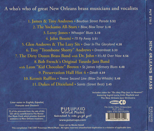 Putumayo Various - New Orleans Brass CD Import