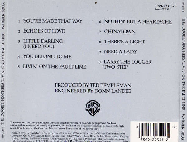 Doobie Brothers - Livin' On the Fault Line CD Import