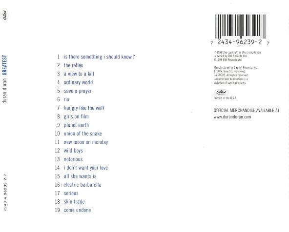 Duran Duran - Greatest CD Import