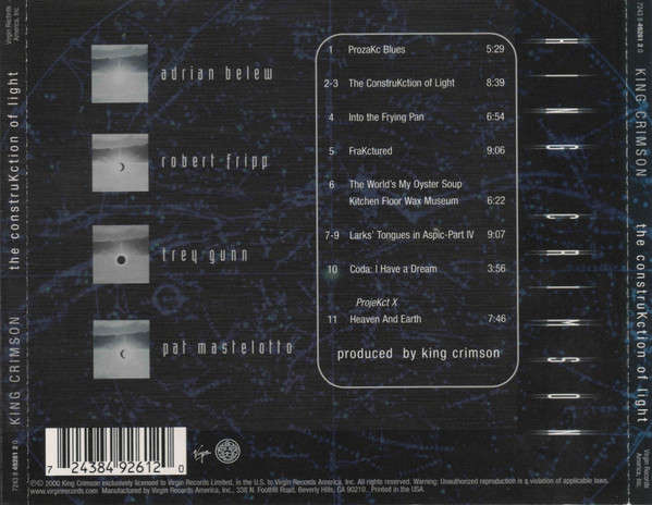 King Crimson - ConstruKction of Light CD Import