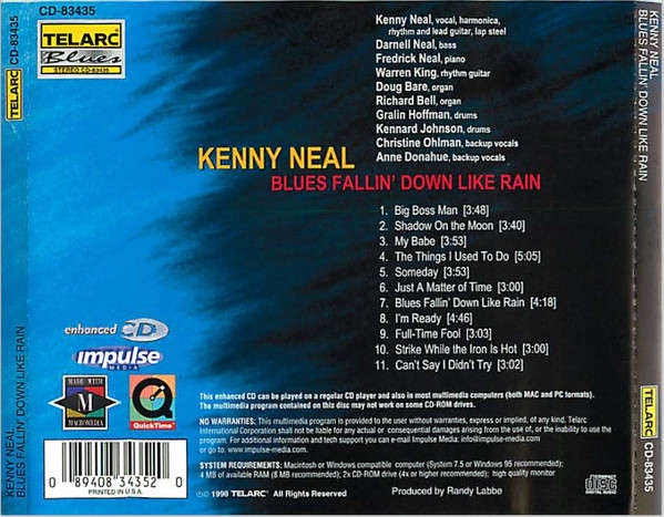 Kenny Neal - Blues Fallin' Down Like Rain CD Import