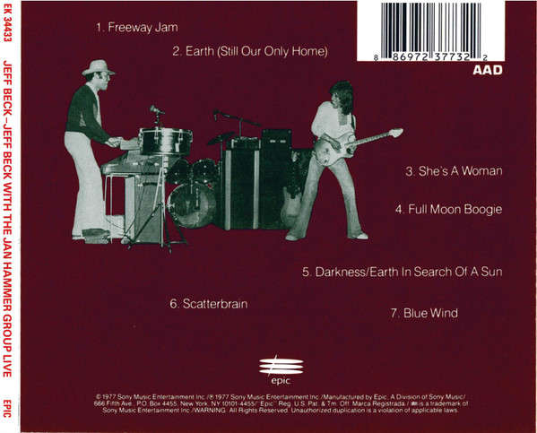 Jeff Beck & Jan Hammer Group - Live CD Import