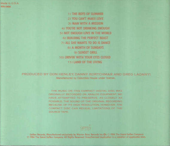 Don Henley - Building the Perfect Beast CD Import
