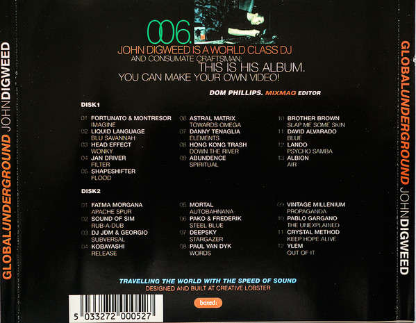 John Digweed - Global Underground 006: Sydney Double CD Import