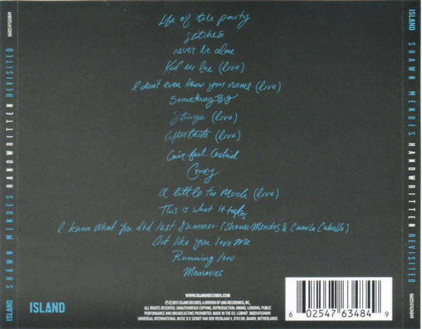 Shawn Mendes - Handwritten (Revisited) CD Import Sealed