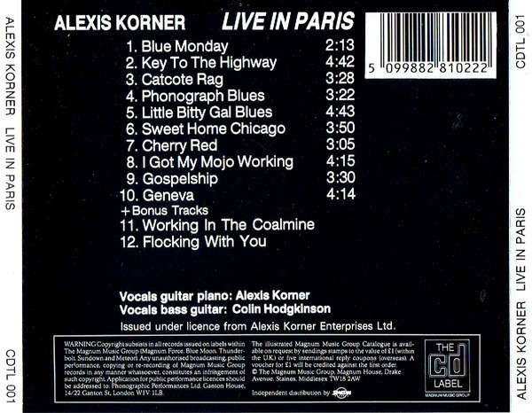 Alexis Korner - Live In Paris CD Import