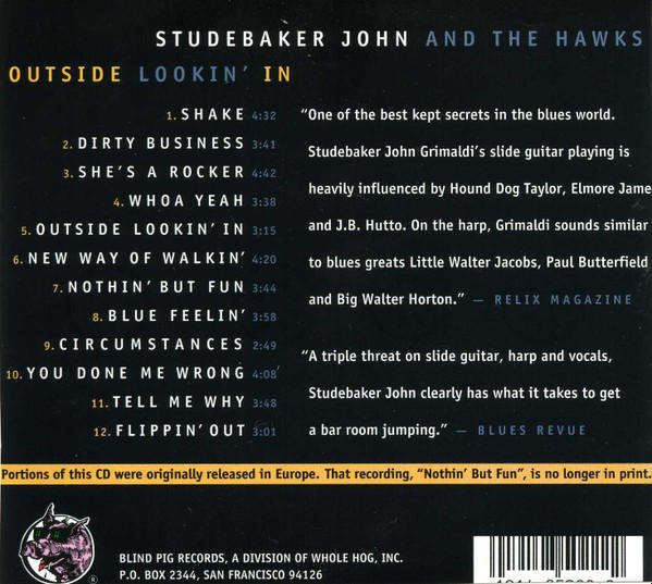 Studebaker John & Hawks - Outside Lookin' In CD Import