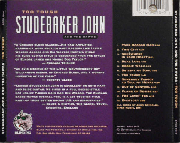 Studebaker John & Hawks - Too Tough CD Import