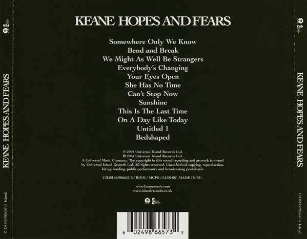 Keane - Hopes & Fears CD Import