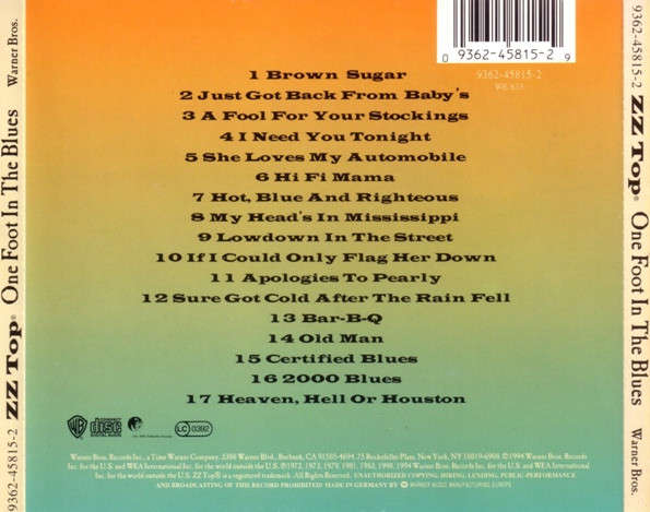 ZZ Top - One Foot In the Blues CD Import