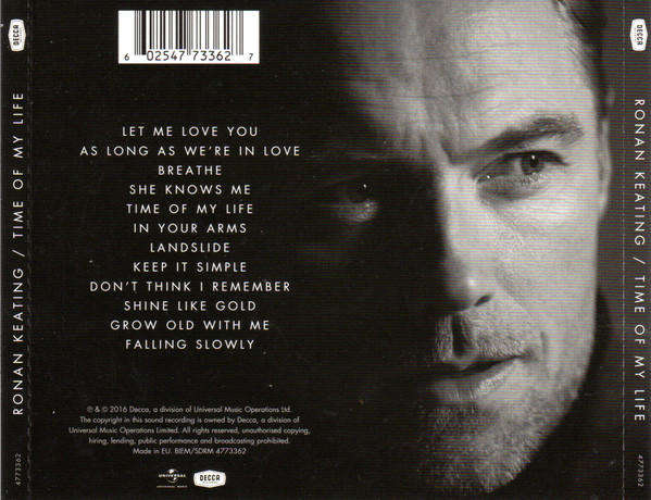 Ronan Keating - Time of My Life CD Import Sealed