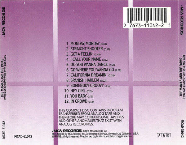 Mama's &  the Papa's - If You Can Believe Your Eyes & Ears CD Import