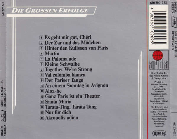 Mireille Mathieu - Rendezvous CD Import