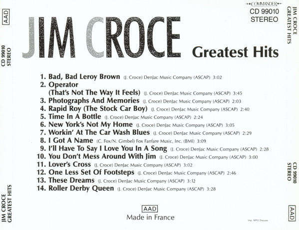 Jim Croce - Greatest Hits CD Import