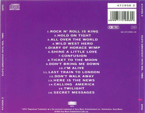 ELO - ELO's Greatest Hits Vol. Two CD Import