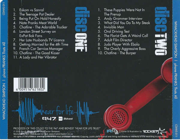 Whackhead Simpson - Phone Pranks (Thats All) Double CD