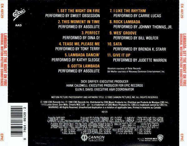 Soundtrack - Lambada: Set the Night On Fire CD Import