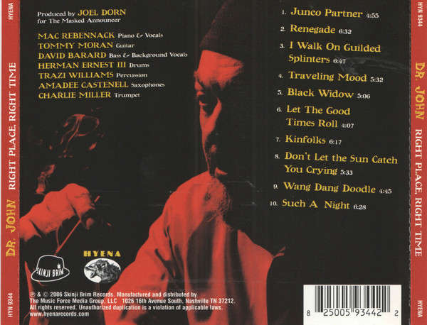 Dr. John - Right Place, Right Time (Live At Tipitina's - Mardi Gras '89) CD Import