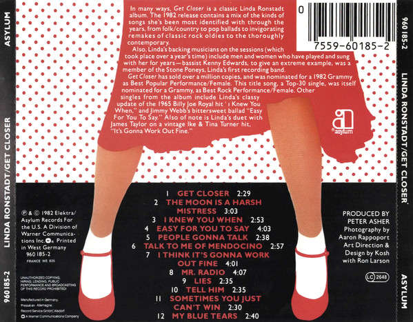 Linda Ronstadt - Get Closer CD Import